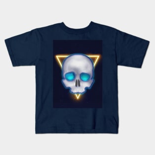 Cyberpunk Skull - Yellow / Blue Kids T-Shirt
